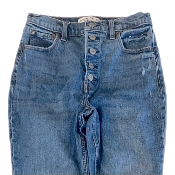 Abercrombie & Fitch The Skinny High Rise Jeans Button Fly in Medium Wash 27/4 - Picture 4 of 7